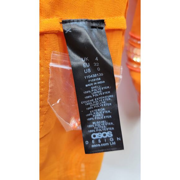 ASOS DESIGN Rouleaux Loop Tie Waist Mini Dress with Swirl Embellishment Size 0 - Picture 8 of 12